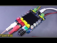 لوحة صوتية مزدوجة القناة 2X100W مكبر المنزلي للمستقبلات والمضخات DC14-34V الفئة D TDA7498