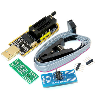CH341A 24 25 سلسلة EEPROM Flash BIOS وحدة برمجة USB + SOIC8 SOP8 شريط الاختبار لـ EEPROM 93CXX / 25CXX / 24CXX
