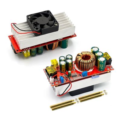 1800W 40A DC-DC الجهد الثابت التيار الثابت تحويل الزيادة 10-60V من قبل المروحة ل 12-90V