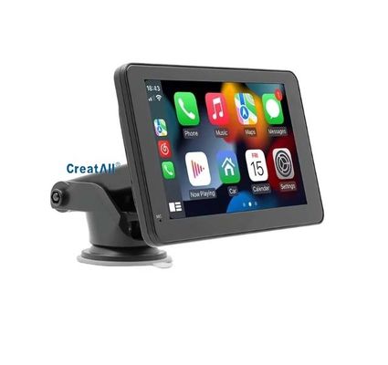 مشغل MP5 للسيارة المحمول Creatall 7 بوصة بتقنية Bluetooth للاتصال بدون استخدام اليدين مع نظامي CarPlay و Android Auto السلكي/اللاسلكي، صوت ستيريو WAV MP3