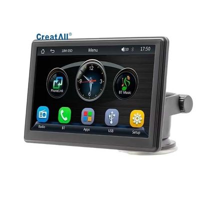 Creatall مشغل MP5 لاسلكي محمول بشاشة 7 بوصة يدعم CarPlay بتقنية البلوتوث، وحدة رأس جديدة متعددة الوسائط عبر الحدود، فتحة بطاقة، يدعم WAV