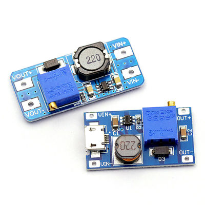 MT3608 2A DC-DC زيادة الجهد مجلس الجهد واسعة المدخلات 2/24 فولت Lto 5/9/12/28 فولت وحدة الطاقة قابل للتعديل