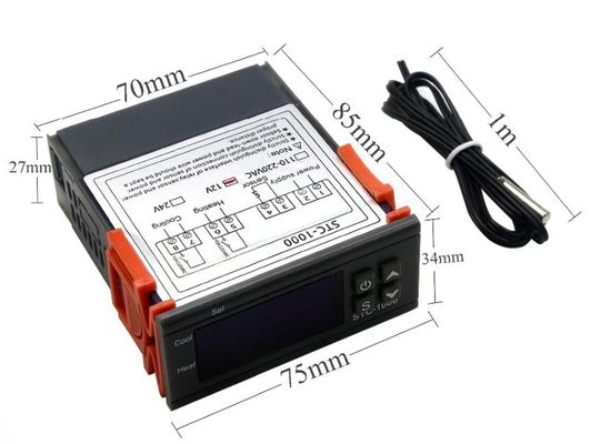 STC-1000 جهاز التحكم الرقمي في الرطوبة جهاز التحكم في درجة الحرارة بالترموستات AC 110V 220V