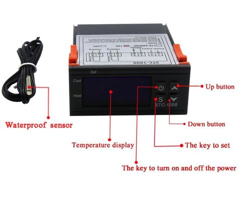 STC-1000 AC 110V-220V جهاز تحكم الرطوبة الرقمي نظام مراقبة الحرارة الحرارية