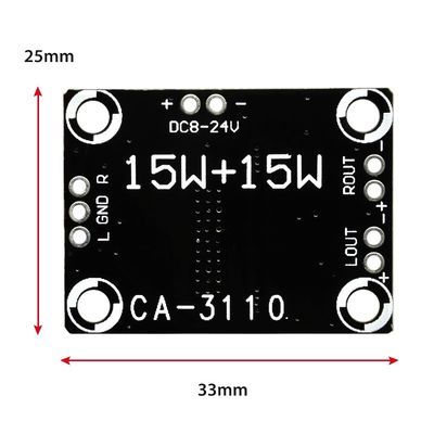 TPA3110 لوحة مكبر صوت عالي الطاقة 15W * 2 DC 8-18V