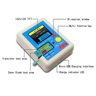 مكثف اختبار الصمام الثنائي TFT متعدد الوظائف مع مقياس متعدد 25pF-100mF