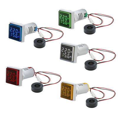الفولتميتر الرقمي LED المربع والمقياس الكهربائي 110 فولت 220 فولت الجهد الحالي