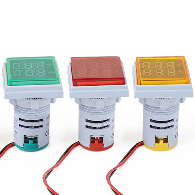 الفولتميتر الرقمي LED المربع والمقياس الكهربائي 110 فولت 220 فولت الجهد الحالي