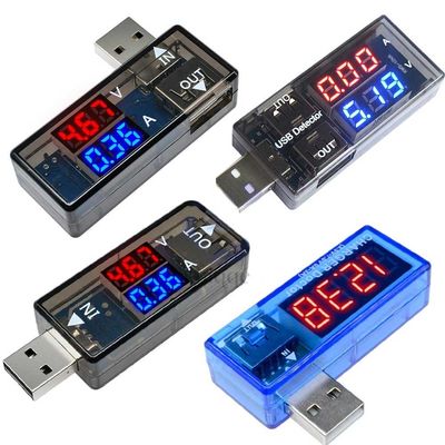 كاشف اختبار الشحن، مقياس التيار الكهربائي الرقمي، الفولتميتر، منفذ USB مزدوج
