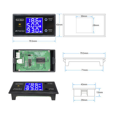 تيار مستمر 0-100 فولت 0-50 فولت الفولتميتر مقياس التيار الكهربائي 5A 10A LCD الرقمية
