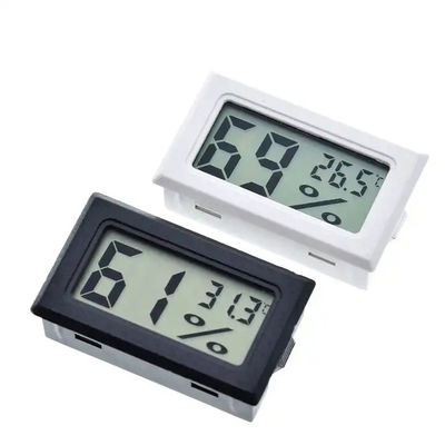 مقياس الرطوبة الحراري الرقمي LCD صغير داخلي، 2 بطاريات زر LR44 تيار مستمر 1.5 فولت