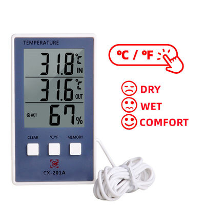 1.8F دقة درجة الحرارة مقياس الرطوبة C/F شاشة الكريستال السائل الاستشعار التحقيق محطة الطقس
