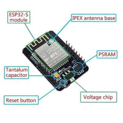 ESP32 ESP32-S لوحة تطوير Wifi BT مع وحدة الكاميرا OV2640 ESP32-CAM