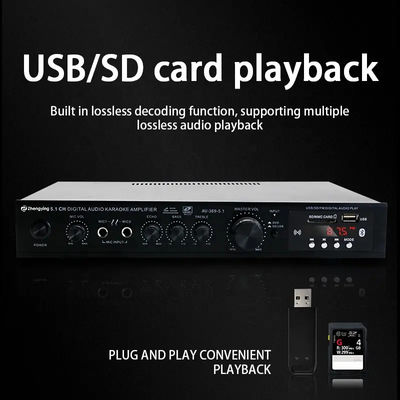LDZS 5.1 قناة مكبر الصوت المهني مع 200W + 200W الطاقة ودعم بلوتوث لأنظمة المسرح المنزلي