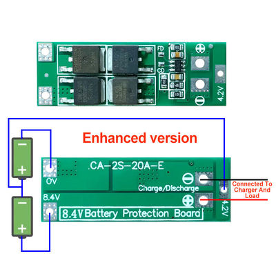 2S 20A 7.4V 8.4V 18650 لوحة حماية بطارية الليثيوم القياسية / التوازن Diy Bms لـ 18650