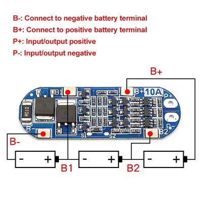 3S 10A بطارية ليثيوم ليثيوم 18650 شاحن BMS بطارية حماية لوحة 11.1V 12.6V