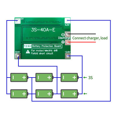 CA-3S-40A شاحن بطارية الليثيوم الليثيوم ليبو خلية وحدة PCB BMS مجلس حماية لمحرك الحفر 12.6 فولت مع التوازن