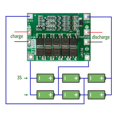 CA-3S-60A شاحن بطارية الليثيوم الليثيوم ليبو خلية وحدة PCB BMS لوحة حماية لمحرك الحفر 12.6 فولت مع التوازن