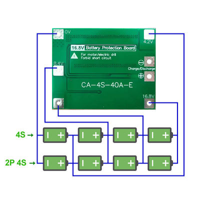 CA-4S-40A شاحن بطارية الليثيوم-أيون وحدة خلايا ليبو PCB BMS لوحة حماية لمحرك الحفر 12.6 فولت مع التوازن