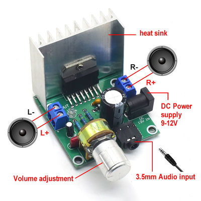 CA-7297 وحدات مكبرات الصوت الرقمية 2 * 15W أجزاء قناة مزدوجة DIY Kit لوحة مكبرات الصوت TDA7297
