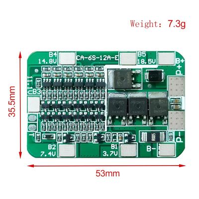CA-6S-12A-E 24V PCB BMS مجلس حماية لـ 6 حزمة 18650 Li Ion بطارية الليثيوم
