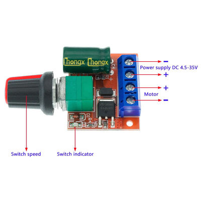 CA-105A ميني 5A Dc وحدة تحكم سرعة المحرك ماكس 90W 3V-35V
