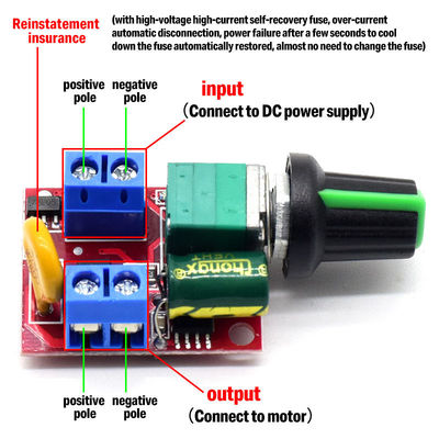 CA-105AS 35V 5A 90W PWM عجلة تحكم المحرك ضبط المفتاح لوحة للتخفيف LED