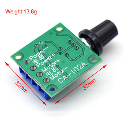 CA-102A PWM موتر تحكم سرعة 2A 30W 1.8V 3V 5V 6V 12V DC موتر حاكم تنظيم السرعة