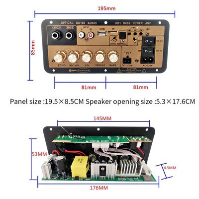 العفن الخاص NO 2 2.0 قنوات 100W BT لوح مكبر مونو للمنزل / سيارة HiFi الكاريوكي