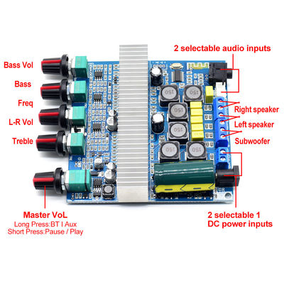 2.1 القناة المنزلية مكبر TPA3116D2 2 * 50W 100W ستيريو الصوت الموازنة 5.0 HIFI قوة سوبووفر