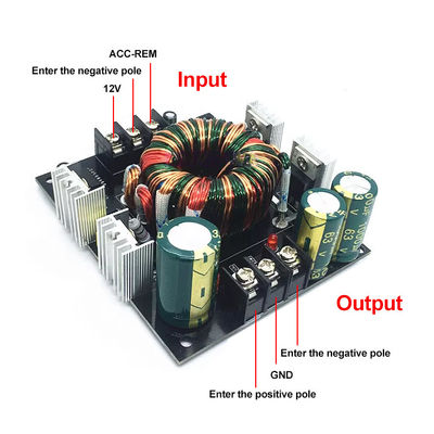 DC إلى محول DC مكبر السيارات مزدوج الطاقة لوح واحد 12V إلى 24V 35V سوبووفر تعزيز
