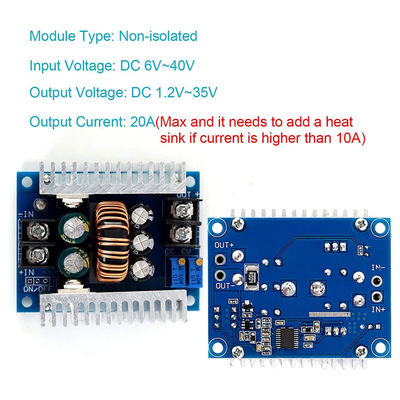 300W 20A DC-DC Buck Converter Step Down Module مع نطاق الحد من التيار 0.2-20A