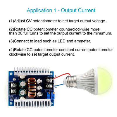 300W 20A DC-DC Buck Converter Step Down Module مع نطاق الحد من التيار 0.2-20A