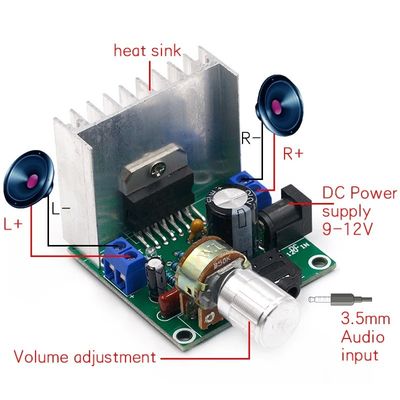 وحدة مكبر صوت رقمية مزدوجة القنوات 15W مع TDA7297 شريحة للوحة مكبر صوت DIY Kit