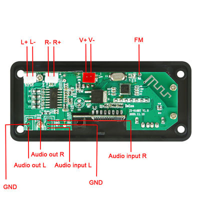 وحدة تضخيم صوت السيارات 50W Bluetooth 5.0 مع راديو USB TF FM وقنوات 5.0