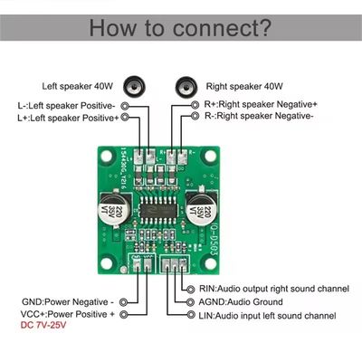مكبر ميني 2 * 40W DC 5V-26V مكبر الطاقة وحدات المستقبلات مكبرات لوحات