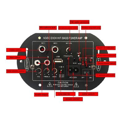 D3OK HIFI Bass Power Home Amplifier Board مع قنوات 2 Bluetooth 4.2 و 12V 24V 220V لوحة مكبر الصوت