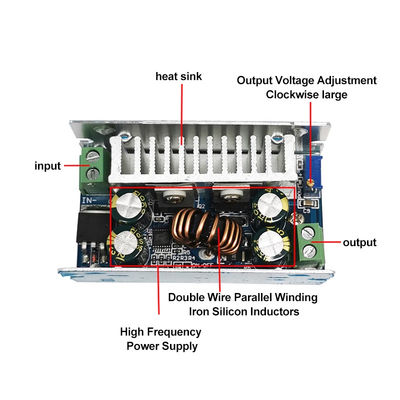 200W DC-DC Buck Module 15A محول خطوة إلى أسفل 8-55V إلى 1-36V مع تركيب قياسي