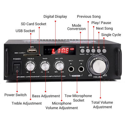 مكبر الطاقة الرقمي HIFI الصوتي الستيريو 300W مع شاشة LCD و Bluetooth