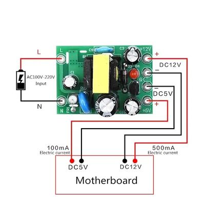 نوع التثبيت القياسي وحدة إمدادات الطاقة التبديلية AC-DC 110-220V مع طاقة إخراج 6W