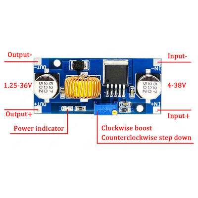 5A DC Boost Converter Module 4-38V قابل للتعديل قدمًا إلى أسفل إمدادات الطاقة 96% كفاءة بوك موديل