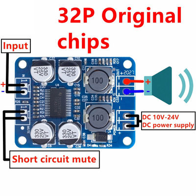 TPA3118 60W 12-24V DC PBTL لوح مكبر الفئة D الموحد لوحدة الصوت عالية الجودة