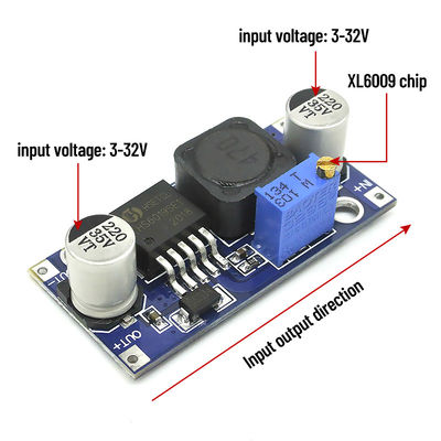LED و LCD متوافق 43 * 22mm Super XL6009 وحدة تعزيز DC-DC مع خروج قابل للتعديل