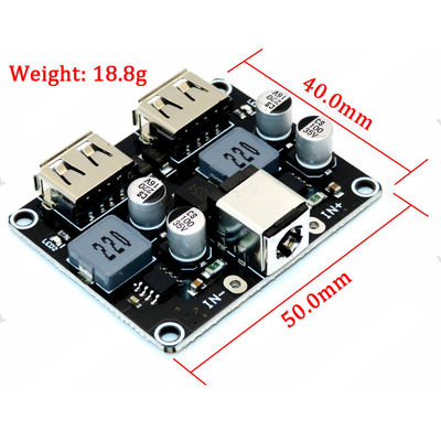 لوحة تحويل تعزيز مزدوج USB خطوة إلى أسفل وحدة إمدادات الطاقة QC3.0 QC2.0 6-32V 9V 12V 24V