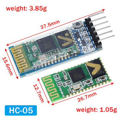 وحدة بلوتوث لاسلكية HC-05 HC-06 جهاز إرسال واستقبال RF مع تردد 2.4G ومستوى 3.3V TTL ومحول UART بمدى 10 أمتار