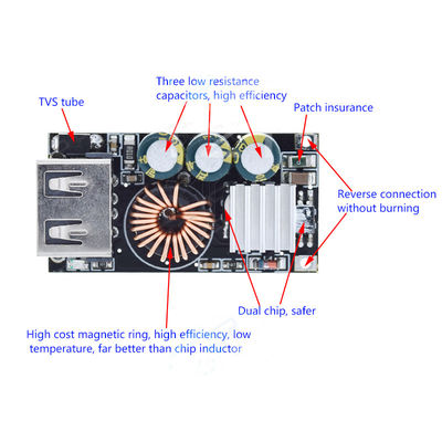 شحن الهاتف المحمول في حالات الطوارئ مع QC3.0 لوح الشحن السريع DIY ومصدر الطاقة 24W