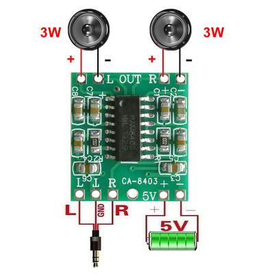 لوحة صوتية من فئة D مع مكبر خطي 6W PAM8403 5V CA-8403 الجهد القياسي