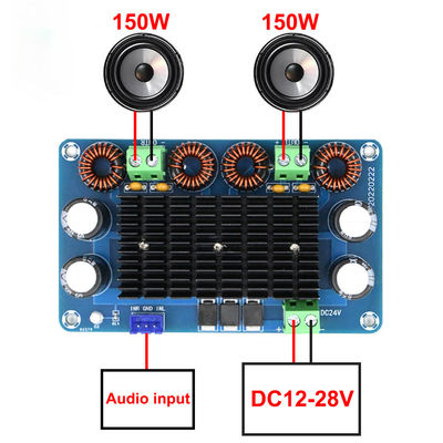 150W + 150W لوحة صوتية مكبرة عالية الطاقة مع DC 12-28V الخروج لمستوي ستيريو المسرح المنزلي