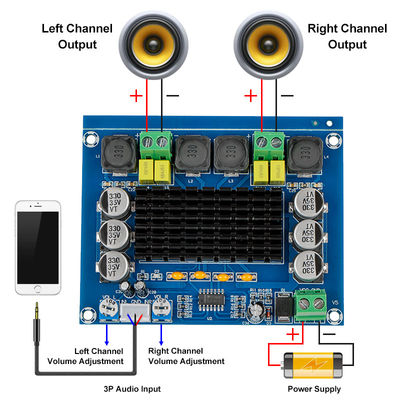 لوحة مكبر الصوت الرقمي مزدوج القناة 120 واط TPA3116D2 لDC 12V-24V