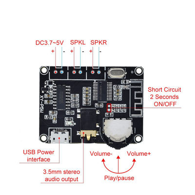 PAM8406 BT 5.0 DIY Kit خطي جهاز مكبر صوتي للطاقة DC3.7-5V صوت ستيريو